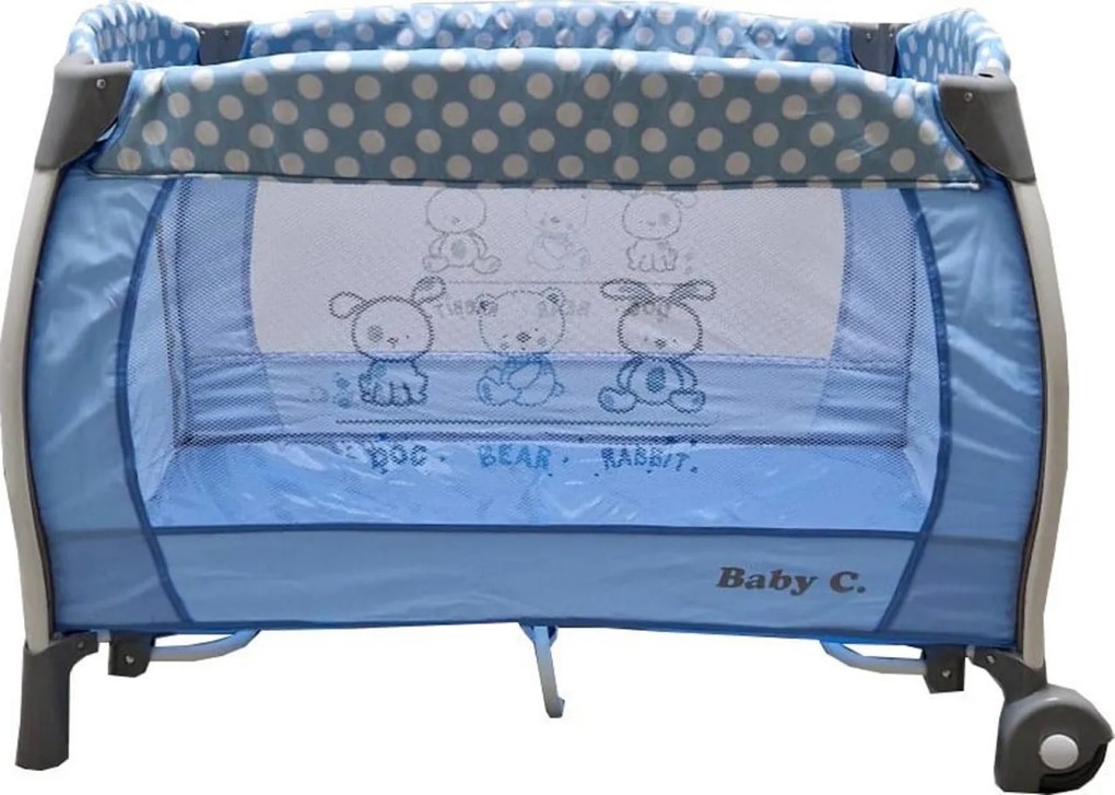 Patut Pliabil rotund cu balansoar, Tarc copii Baby Care™ PRO FRW, 2 Niveluri de inaltime, Cu melodii si Masa infasat, Carusel cu jucarii din plus,