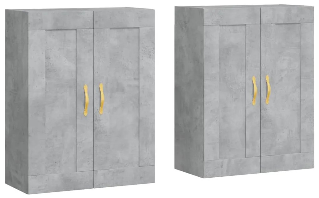 vidaXL Dulapuri de perete, 2 buc., gri beton, lemn prelucrat