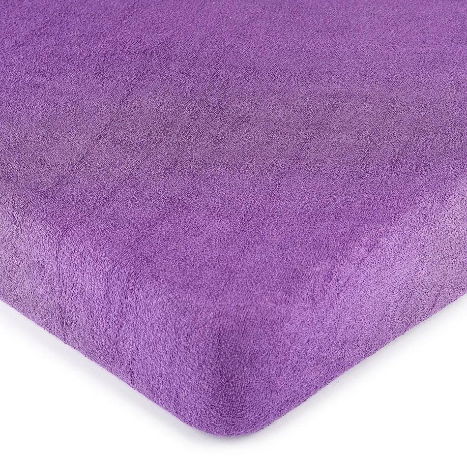 Cearșaf de pat 4Home, din frotir, violet, 180 x 200 cm, 180 x 200 cm