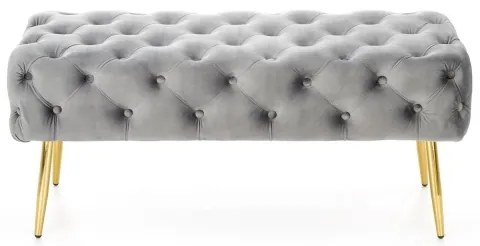 Bancă ATHENA 40x100 cm gri/auriu