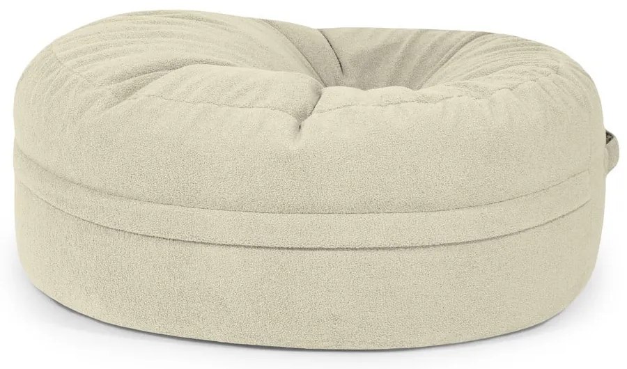 Fotoliu bean bag crem cu tapițerie din țesătură bouclé Roll 135 – SLOWDOWN