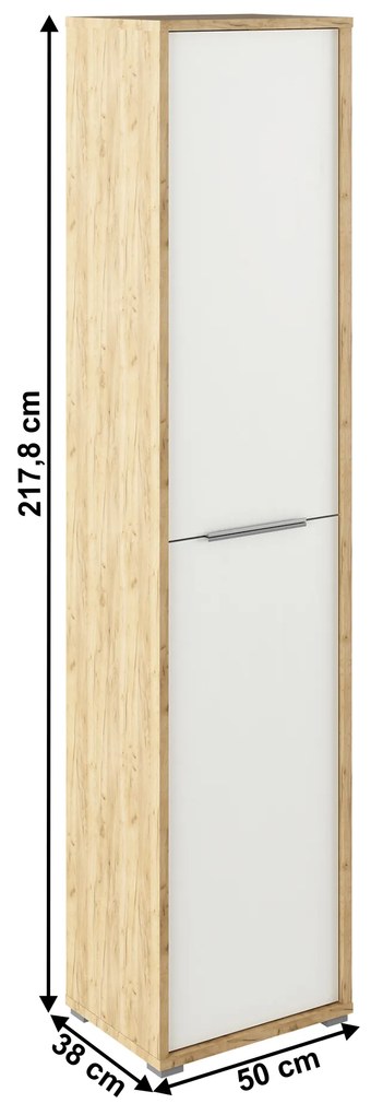 Dulap cu rafturi Rumia 06 (stejar artisan + alb). 1064675