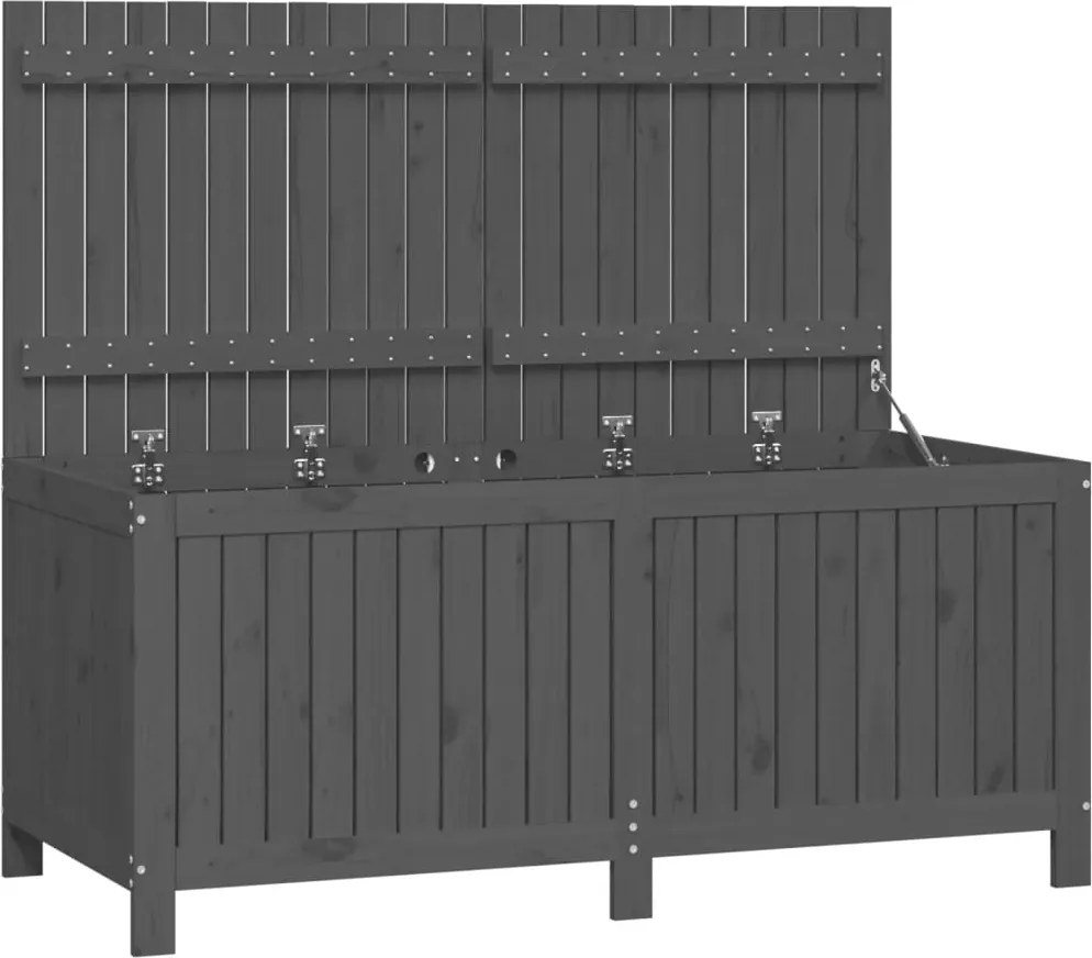 vidaXL Cutie de depozitare grădină, gri, 147x68x64 cm, lemn masiv pin