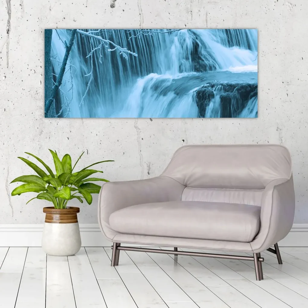 Tablou - cascadele închețate (120x50 cm), în 40 de alte dimensiuni noi