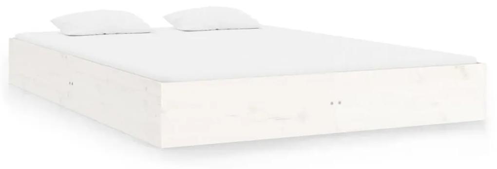 820023 vidaXL Cadru de pat, alb, 200x200 cm, lemn masiv