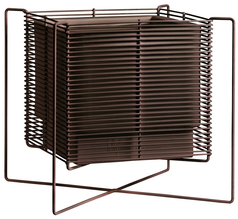 Ghiveci quadrat cu auto-irrigare, scund, ZEN, mai multe variante- Hobby Flower Culoare: oțel corten