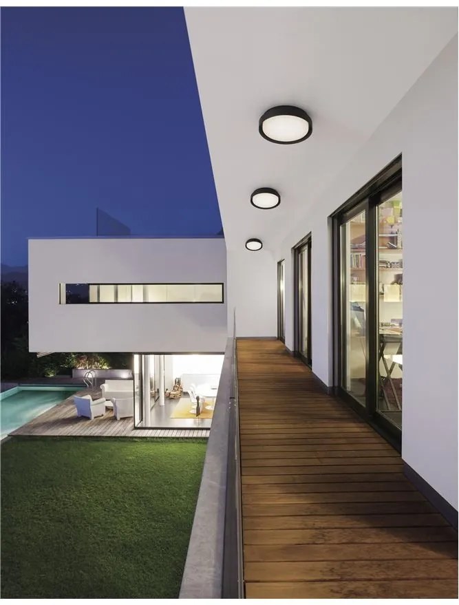 Plafoniera LED pentru iluminat exterior design modern slim IP65 OLIVER neagra