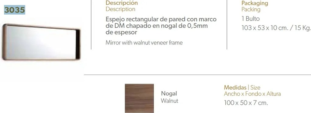 Oglinda decorativa Alline, 50x100cm AC-136-G