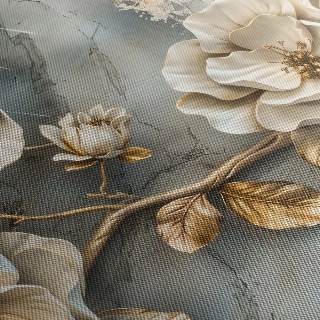 Tablou - Marmură de fundal cu flori (120x50 cm)