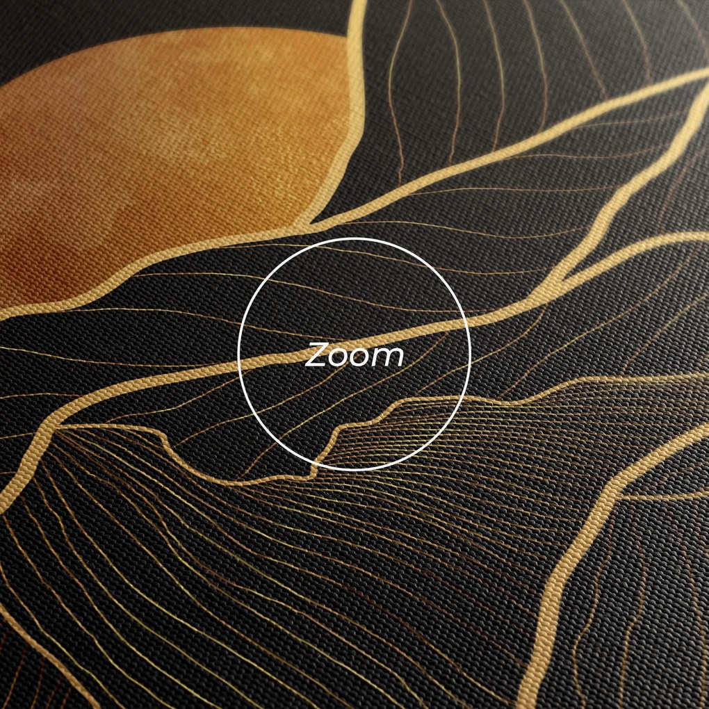 Tablou Canvas, 100x200cm, Dormitor si Living, Peisaje, Munti, Black Gold Mountains
