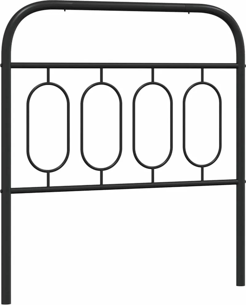 vidaXL Tăblie de pat de schimb metalică, negru, 90 cm