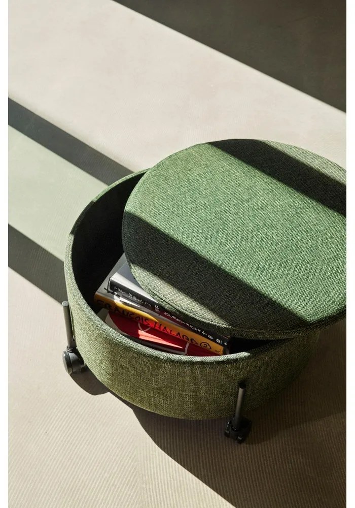 Puf cu roți verde Contain – Hübsch