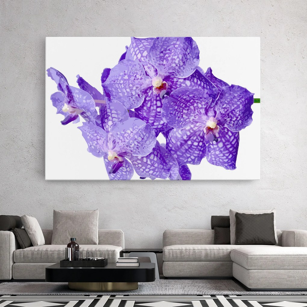Tablou Canvas, 20x30cm, Dormitor si Living, Flori, Orhidee, Purple White Orchid