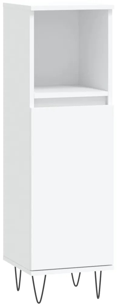 831556 vidaXL Dulap de baie, alb, 30x30x100 cm, lemn prelucrat