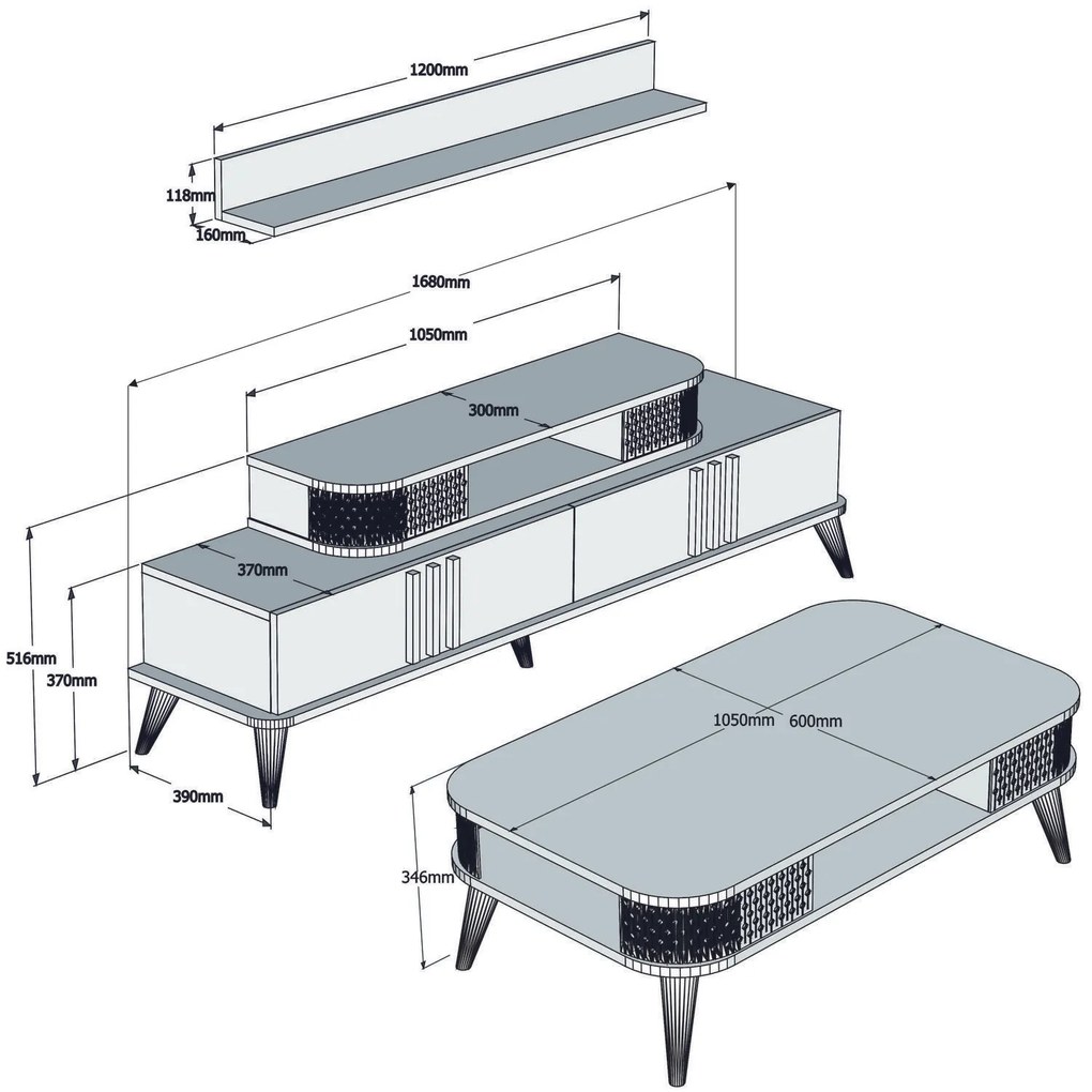 Mobilier living Eiffel (Stejar). 1071891