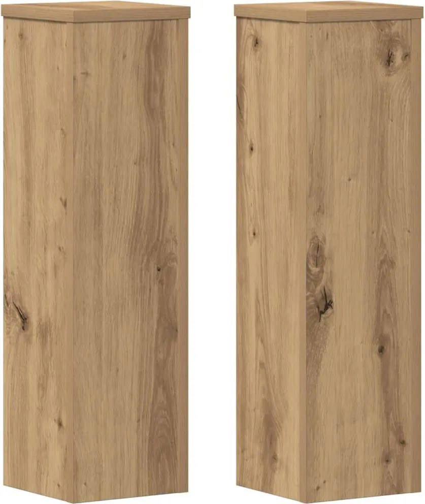 vidaXL Suporturi de plante, 2 buc., stejar artizanal, 17x17x60cm, lemn