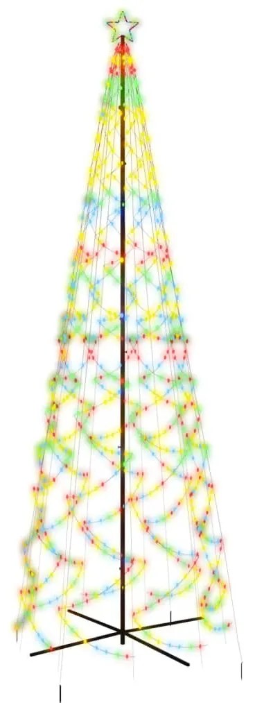 343512 vidaXL Brad de Crăciun conic, 1400 LED-uri, multicolor, 160x500 cm