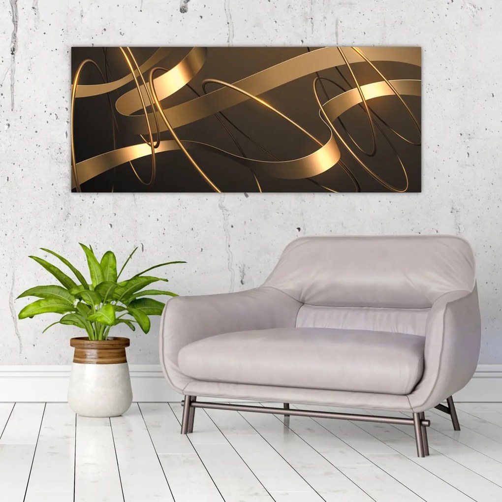 Tablou - Panglici de bronz (120x50 cm)