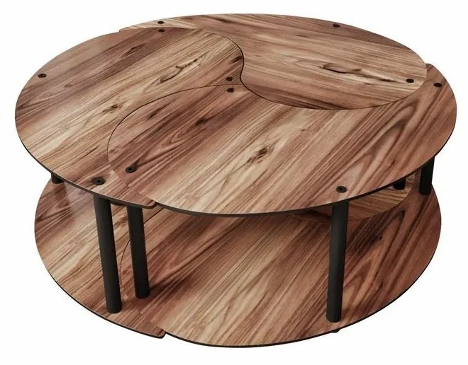 Set de măsuțe de cafea Yin Yang Walnut, 3buc.