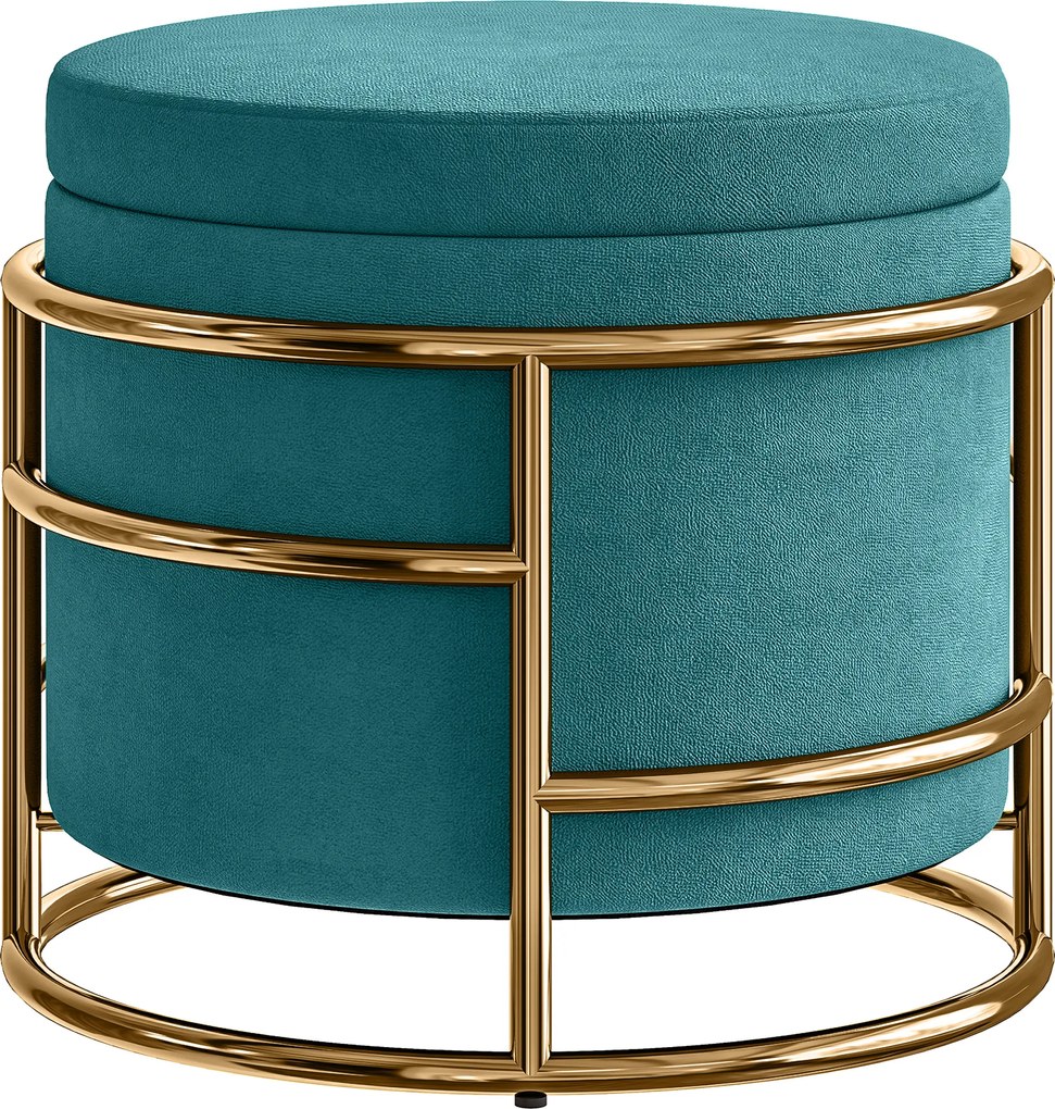 HOMCOM Pouf cu Spațiu de Depozitare în Catifea, 24L, Capac Detasabil, Ø42x39cm, Verde | Aosom Romania