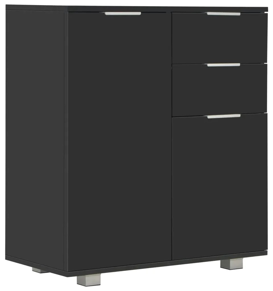 283716 vidaXL Servantă, negru foarte lucios, 71 x 35 x 76 cm, PAL