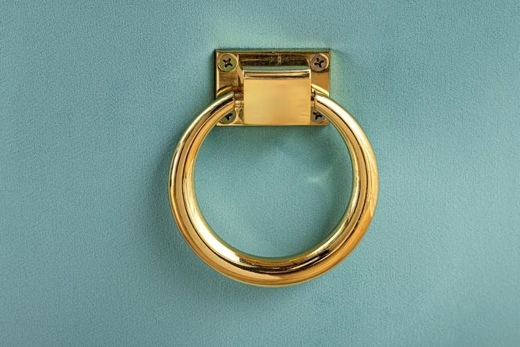 Set 2 scaune Stil Baroc, Catifea, Albastru Deschis, Metal, Auriu, Castle