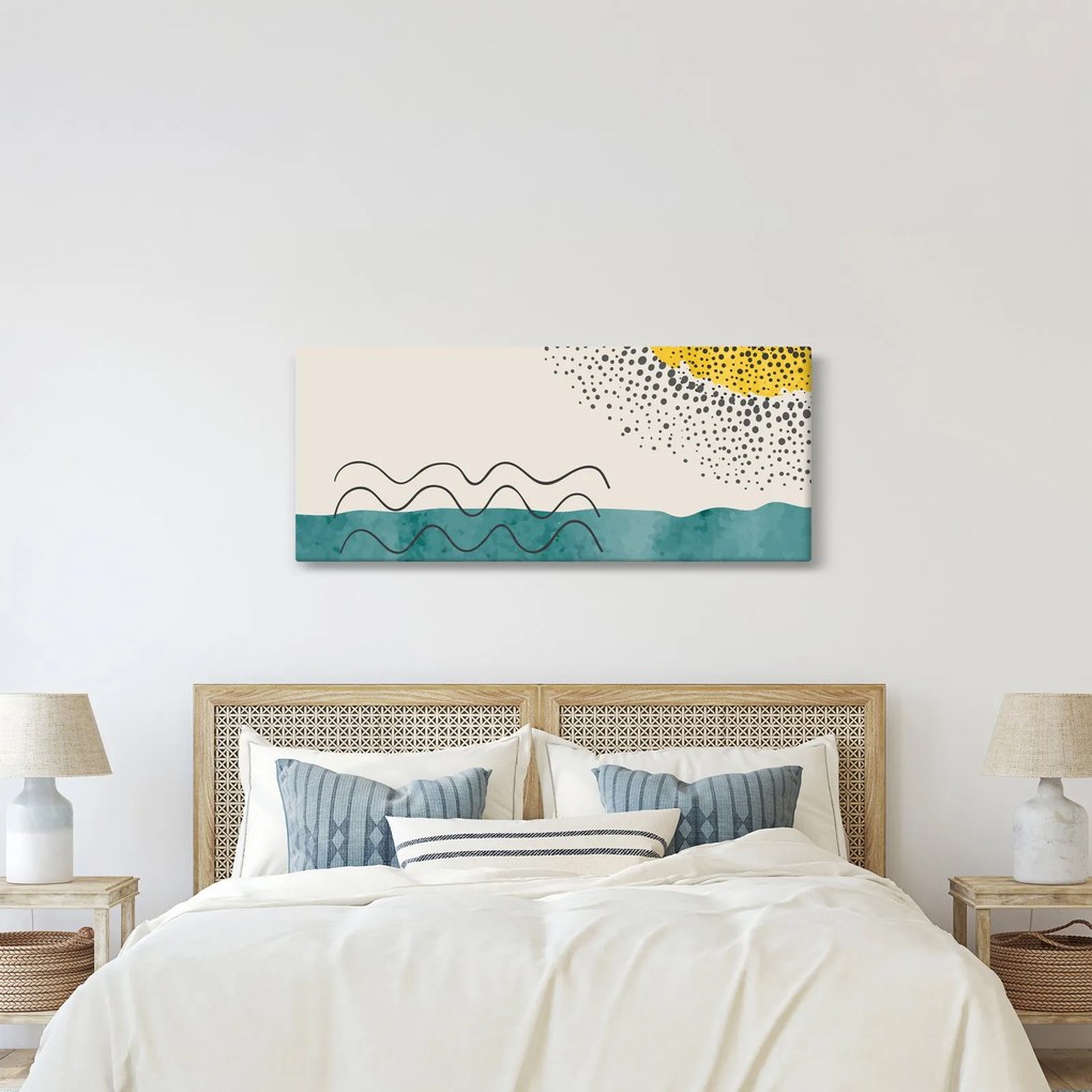 Tablou - pictură abstractă de plajă N⁰1 (120x50 cm)