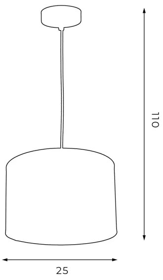 Lustră pe cablu ARDEN 1xE27/60W/230V d. 25 cm neagră/aurie