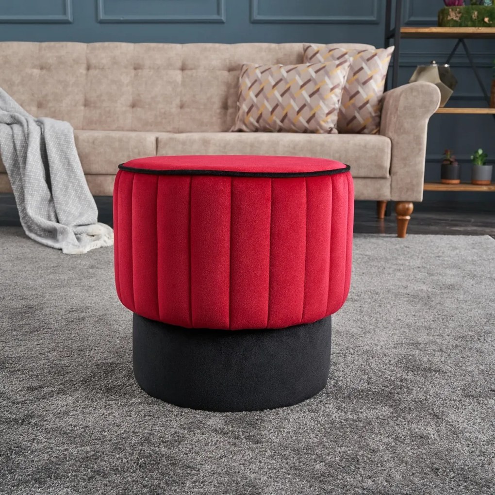 Taburet Rose Pouf Roșu