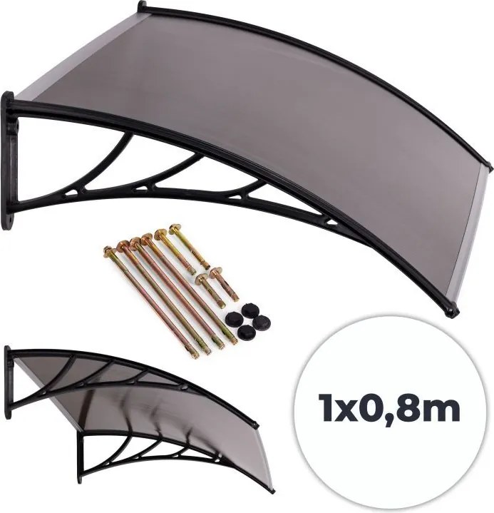 Acoperiș din policarbonat deasupra ușii din față - fum Šírka: 80 cm | Dĺžka: 150 cm