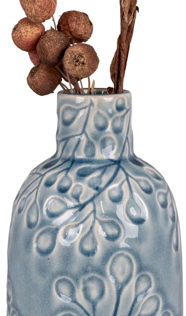 Vază, ceramică, albastru, ø12x26 cm