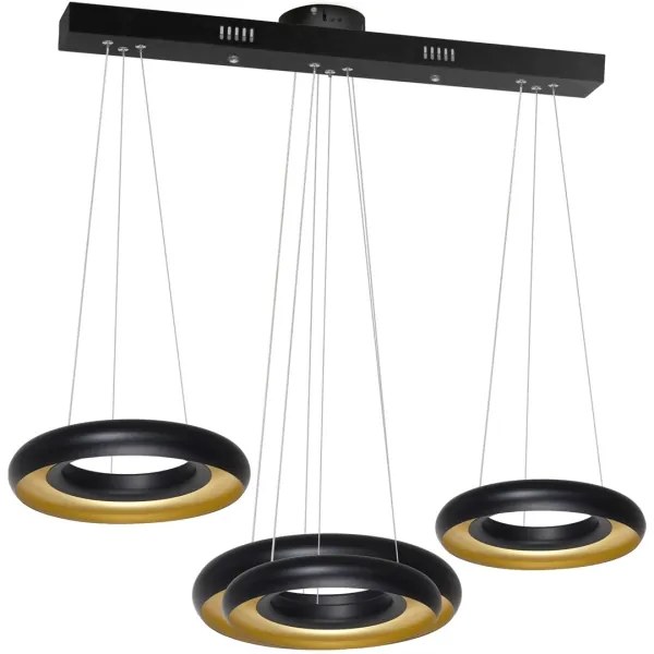 LED Lustră pe cablu RONDO 3xLED/12W/230V negru