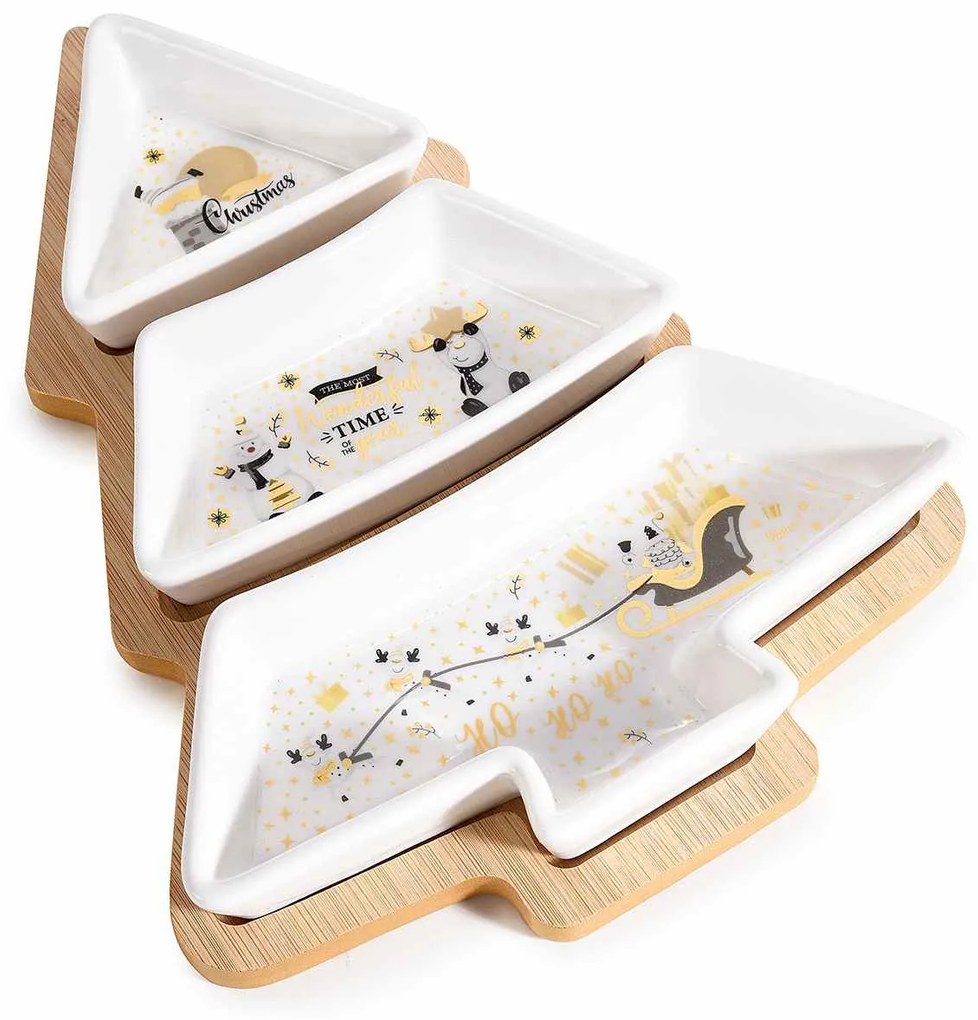 Platou servire aperitive craciun 20.5x27.5 cm