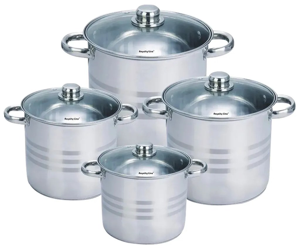 Set 4 oale inox cu capac Royalty Line RL-SP8