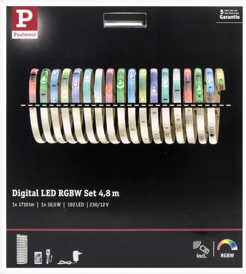 Paulmann 70697 - Bandă LED RGBW 10,5W reglabilă DIGITAL 4,8m 230V + DO