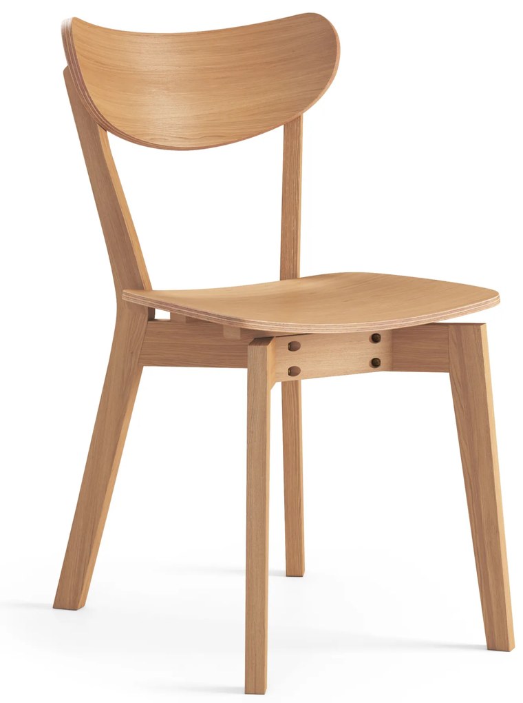 MAZZONI EXPORT ROXY Stejar natural - SCAUN DE LEMN PENTRU SALON SUFRAGERIE BUCĂTĂRIE RETRO