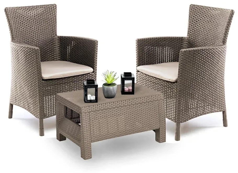 Set mobilier de grădină pentru balcon Corowa, culoare cappuccino