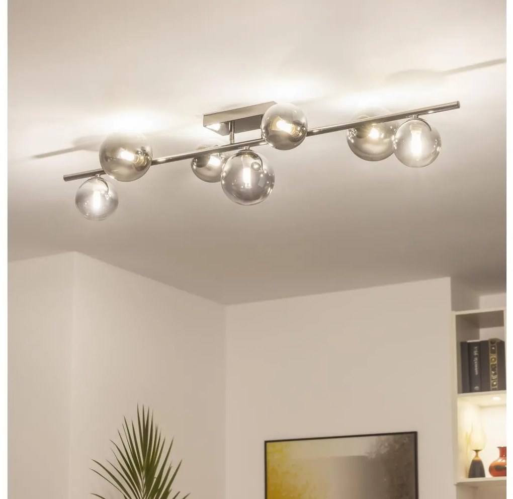 Brilagi - Lustră LED aplicată MILLA 7xG9/3W/230V, negru cromat/sticlă fumurie