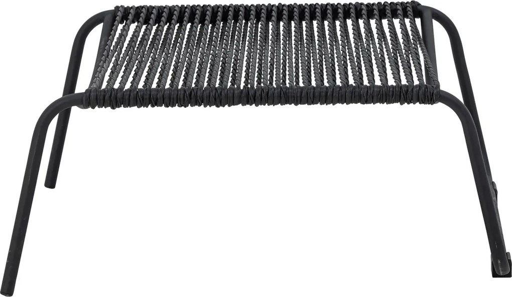 Set fotoliu si taburet, negru, cu perne, Boel
