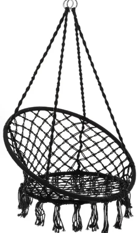 Scaun suspendat COLUMBIA negru cu suport negru