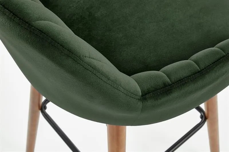 Scaun bar catifea H-93 verde – H 98 cm