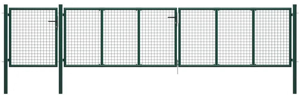 vidaXL Poartă de grădină din oțel 500x75 cm verde