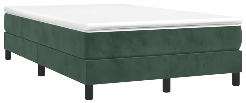 3269680 vidaXL Pat box spring cu saltea, verde închis, 120x190 cm, catifea