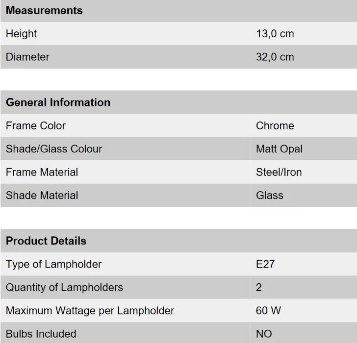 Plafoniera diametru 32cm, Rima chrome NU 9-310/32 chrom OR