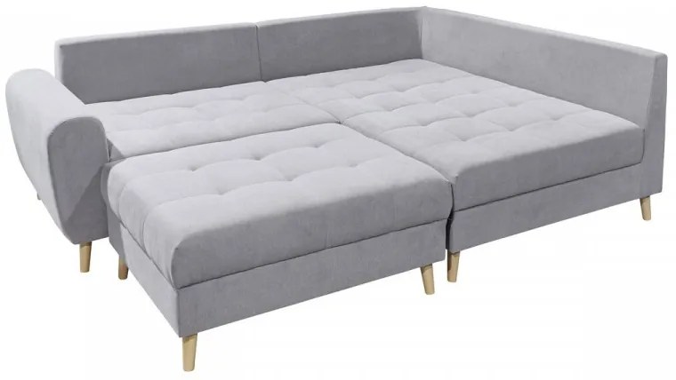 Coltar dreapta Alice, 3 locuri, 249 x 175 x 94 cm, gri deschis