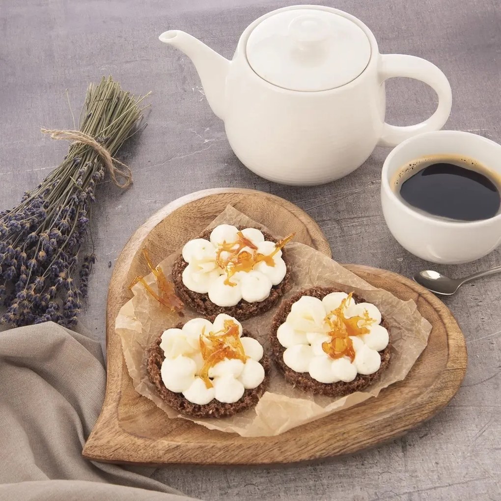 Tavă din lemn Orion Mango Heart 25 x 25 cm, L