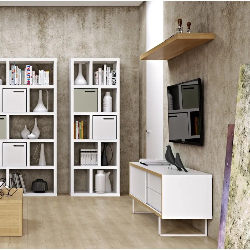 Bibliotecă albă 70x198 cm Berlin – TemaHome