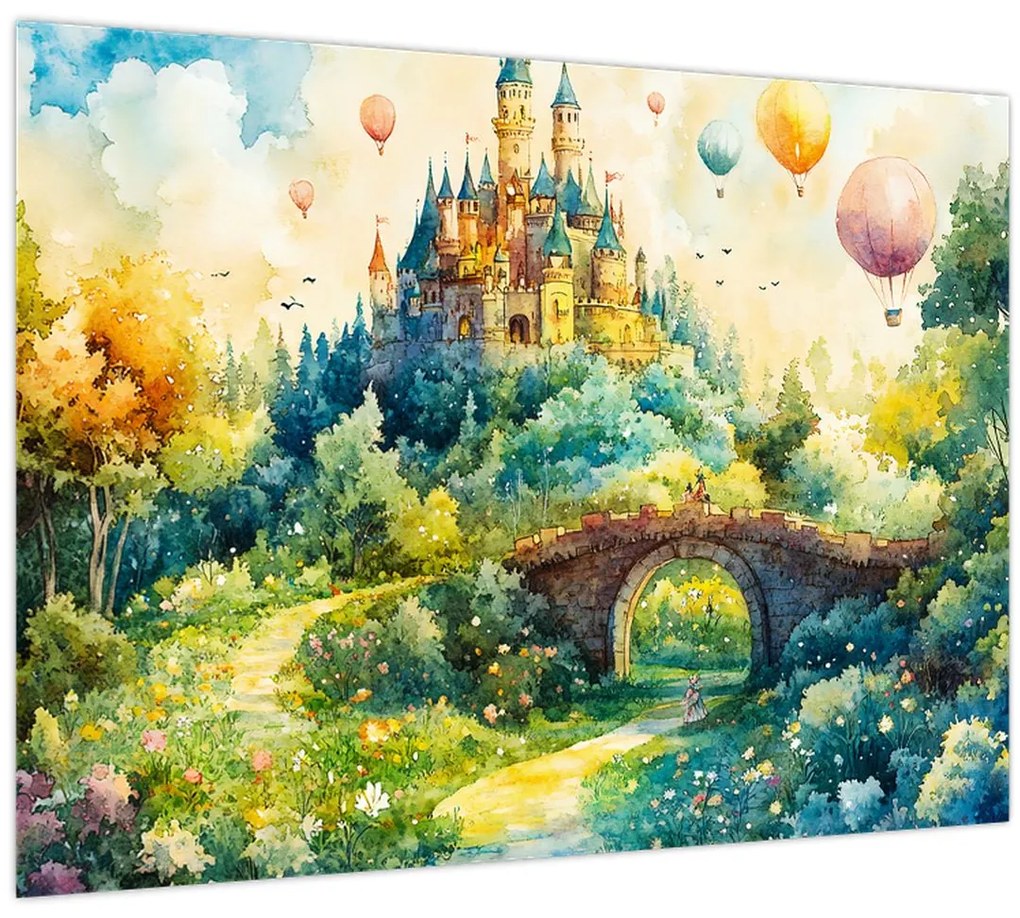 Tablou pe sticlă - Castel de Poveste (70x50 cm)