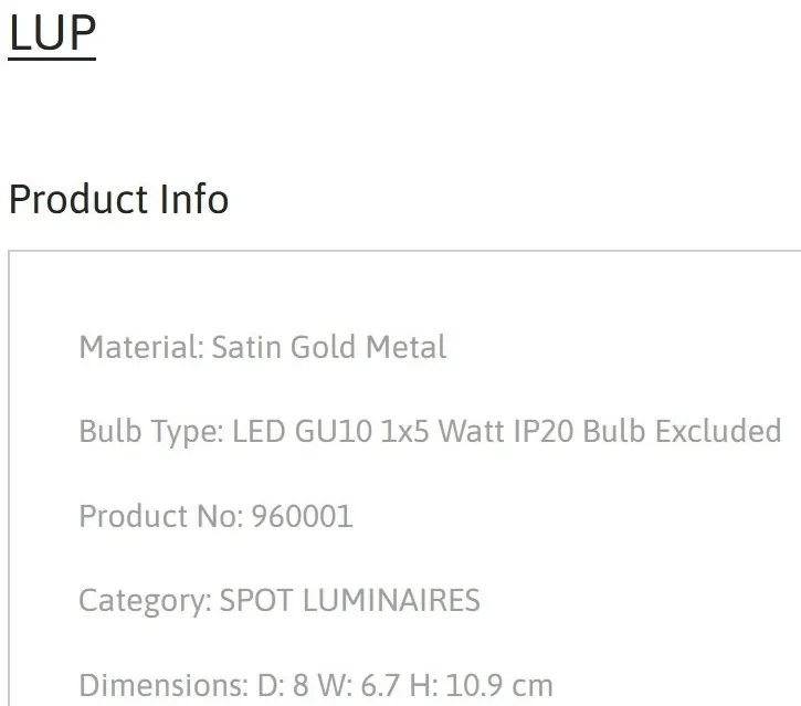 Aplica cu spot design minimalist LUP aurie