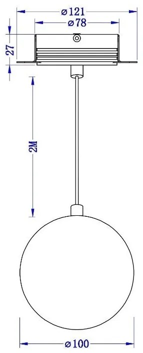 Pendul LED incastrabil design tehnic Luna negru, 4000K